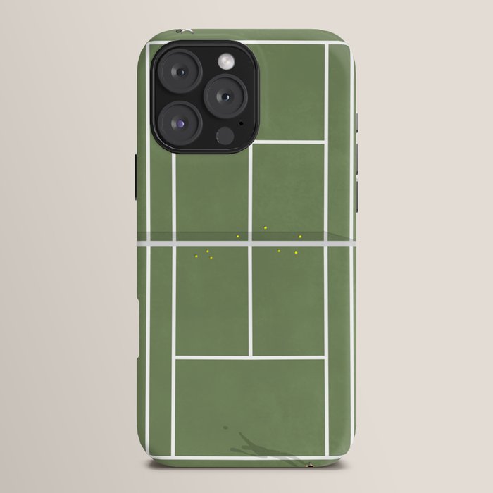 Tennis Court From Above | Illustration iPhone Case Gallery Image 16