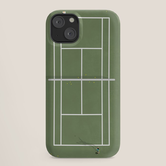 Tennis Court From Above | Illustration iPhone Case Gallery Image 18