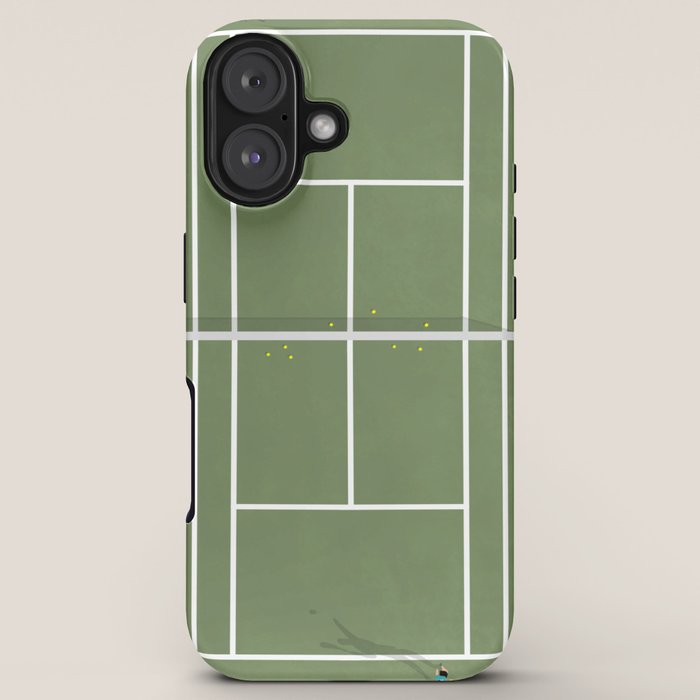 Tennis Court From Above | Illustration iPhone Case Gallery Image 5
