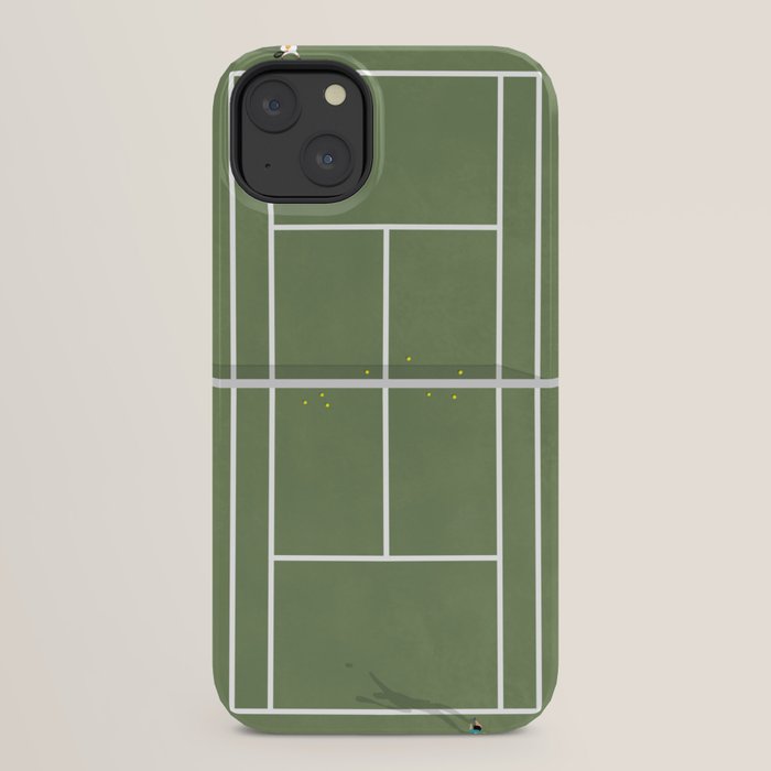 Tennis Court From Above | Illustration iPhone Case Gallery Image 22