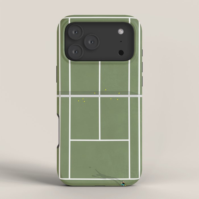 Tennis Court From Above | Illustration iPhone Case Gallery Image 4