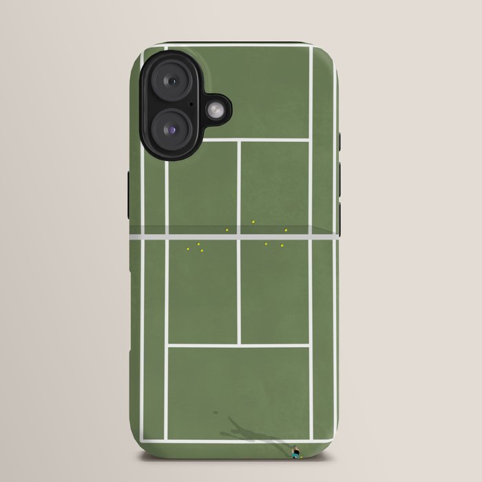 Tennis Court From Above | Illustration iPhone Case Gallery Image 13