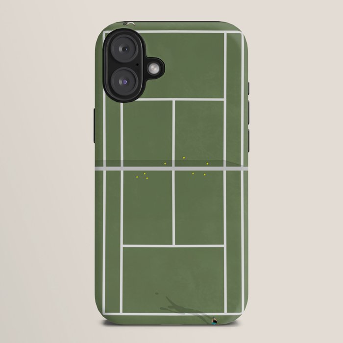 Tennis Court From Above | Illustration iPhone Case Gallery Image 10