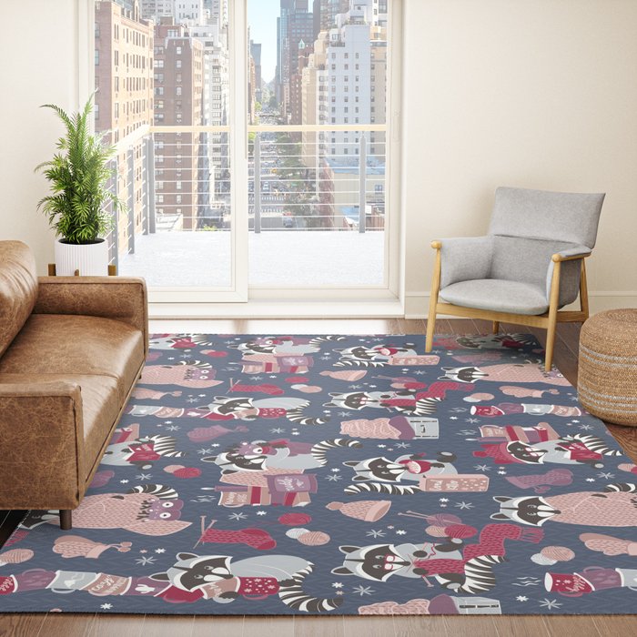 Hygge raccoon Rug Gallery Image 4