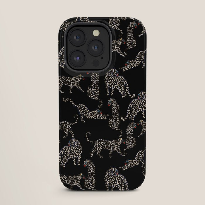 Boho modern black cheetah iPhone Case Gallery Image 27