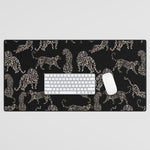 Boho modern black cheetah Desk Mat Gallery Image 1