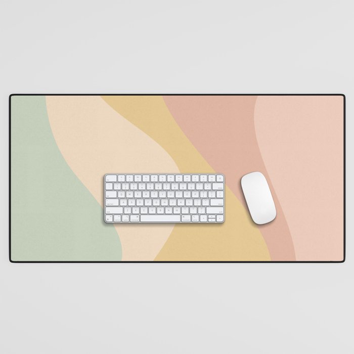 Abstract Color Waves - Neutral Pastel Desk Mat Gallery Image 1