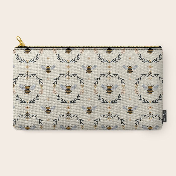 Ode to the Bumblebee (in cream) Carry All Pouch Gallery Image 2
