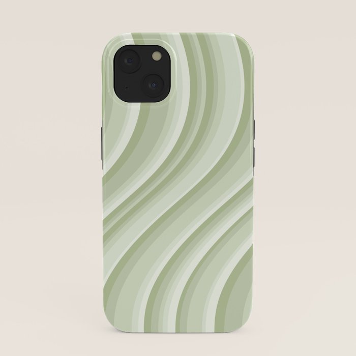 Wavy Stripes XXI - Pastel Natural Green iPhone Case Gallery Image 37