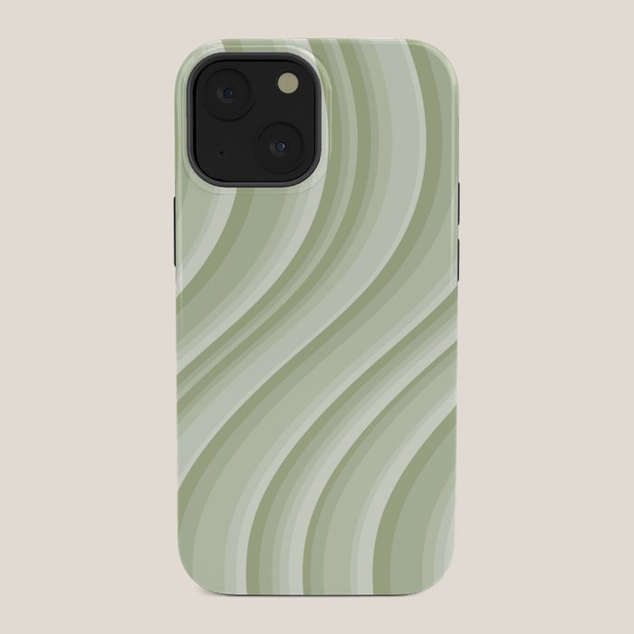 Wavy Stripes XXI - Pastel Natural Green iPhone Case Gallery Image 34