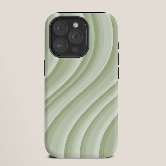 Wavy Stripes XXI - Pastel Natural Green iPhone Case Gallery Image 11