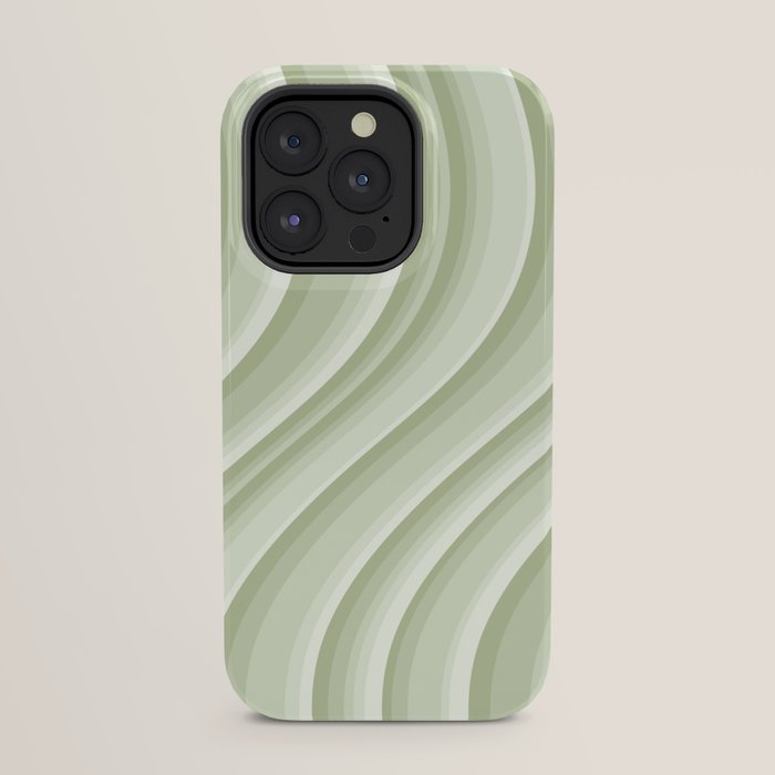 Wavy Stripes XXI - Pastel Natural Green iPhone Case Gallery Image 31