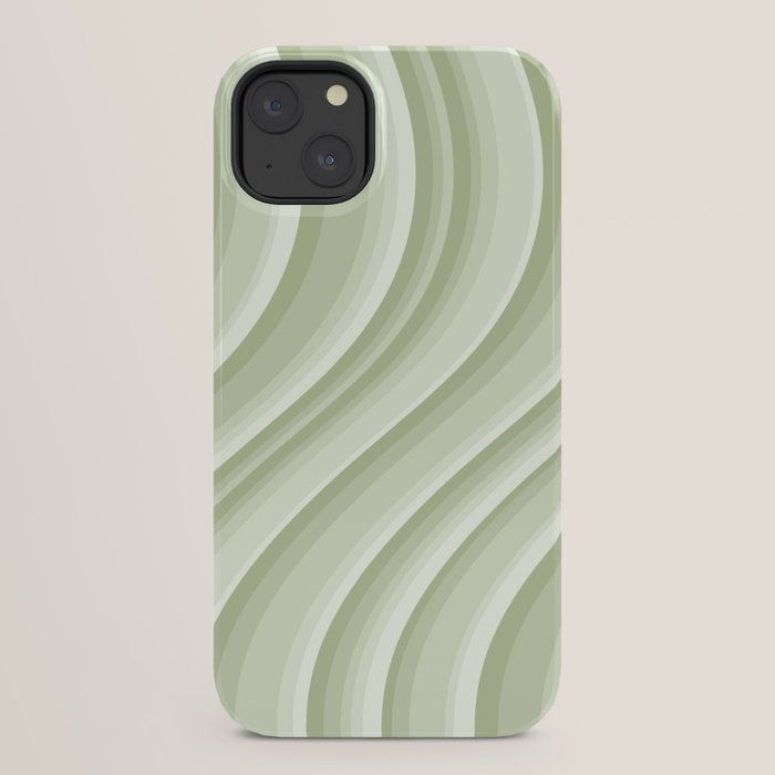 Wavy Stripes XXI - Pastel Natural Green iPhone Case Gallery Image 30