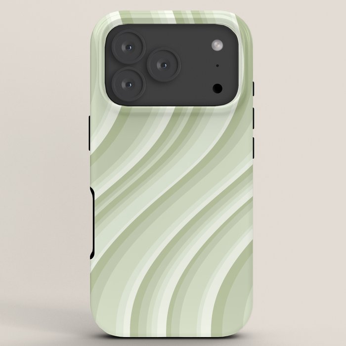 Wavy Stripes XXI - Pastel Natural Green iPhone Case Gallery Image 7