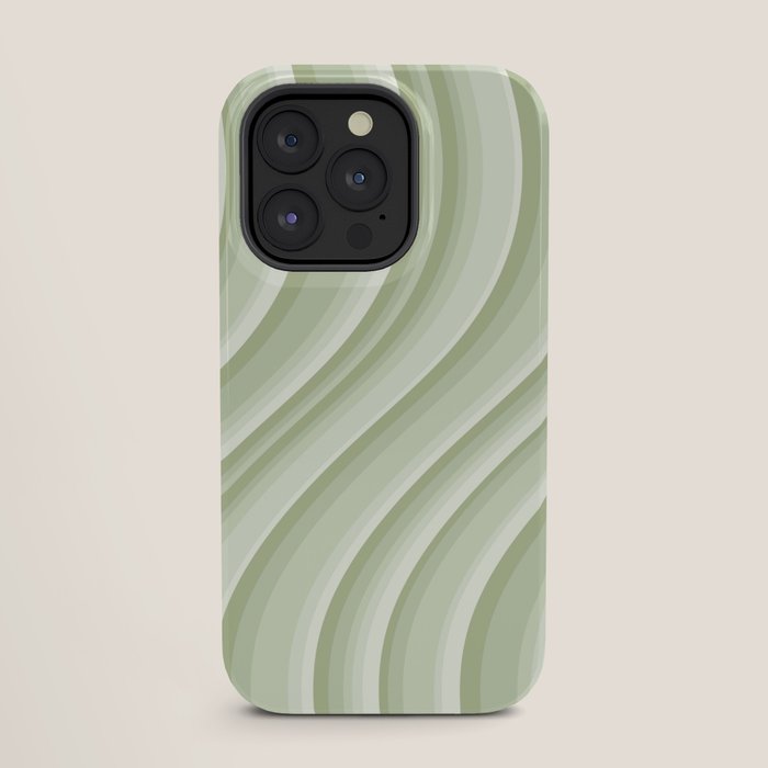 Wavy Stripes XXI - Pastel Natural Green iPhone Case Gallery Image 27
