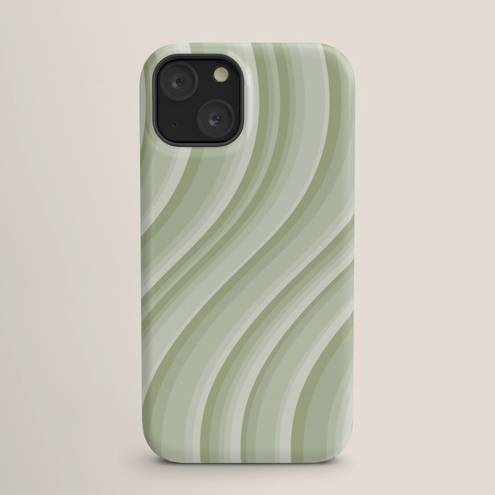Wavy Stripes XXI - Pastel Natural Green iPhone Case Gallery Image 17