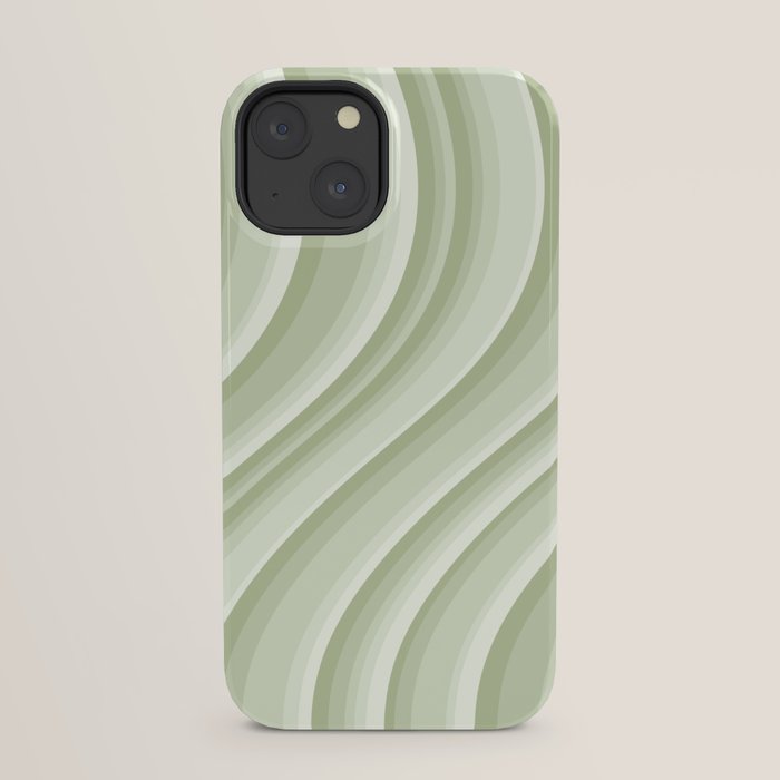 Wavy Stripes XXI - Pastel Natural Green iPhone Case Gallery Image 29