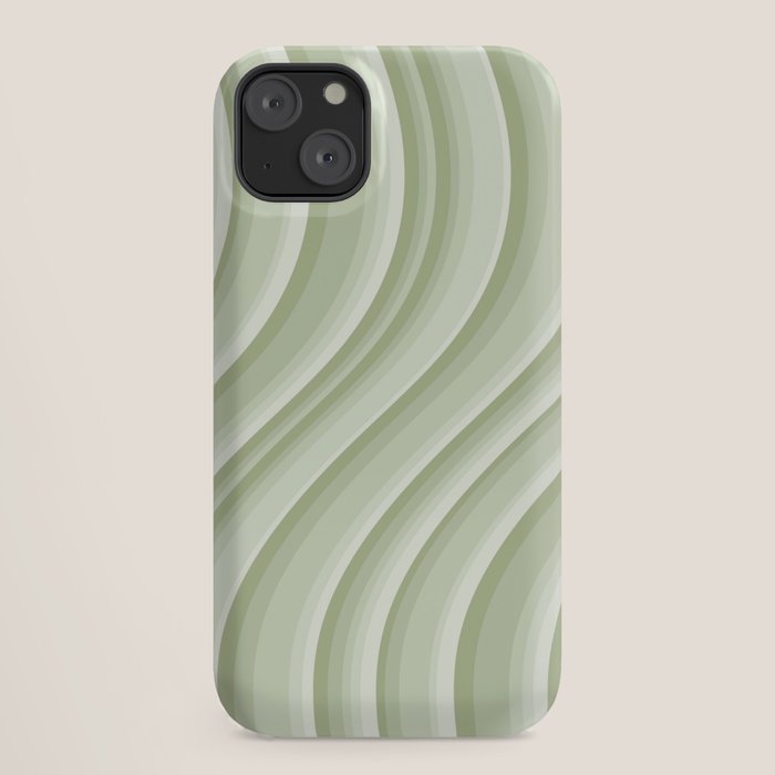 Wavy Stripes XXI - Pastel Natural Green iPhone Case Gallery Image 18