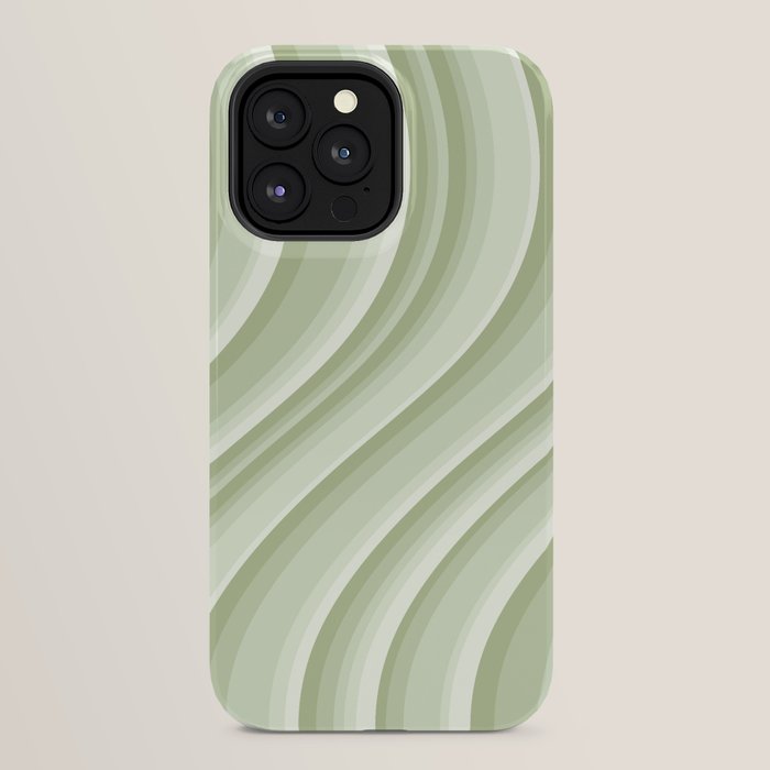 Wavy Stripes XXI - Pastel Natural Green iPhone Case Gallery Image 24