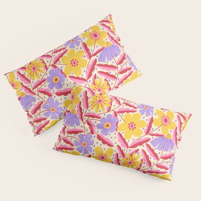Flower Garden - Yellow & Purple Pillow Sham Gallery Image 4
