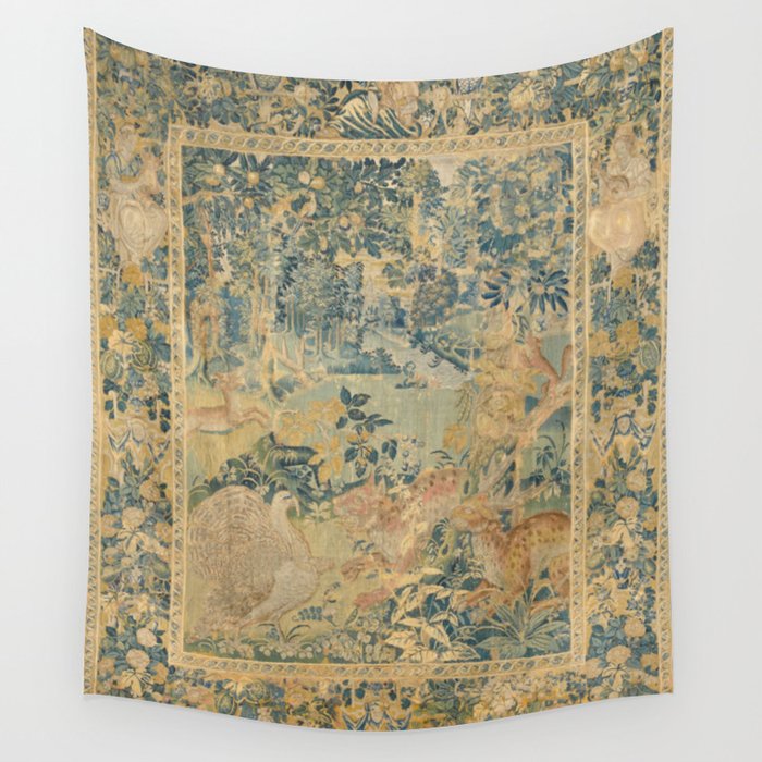 Antique 17th Century Gamepark French Aubusson Tapestry Wall Tapestry Gallery Image 4