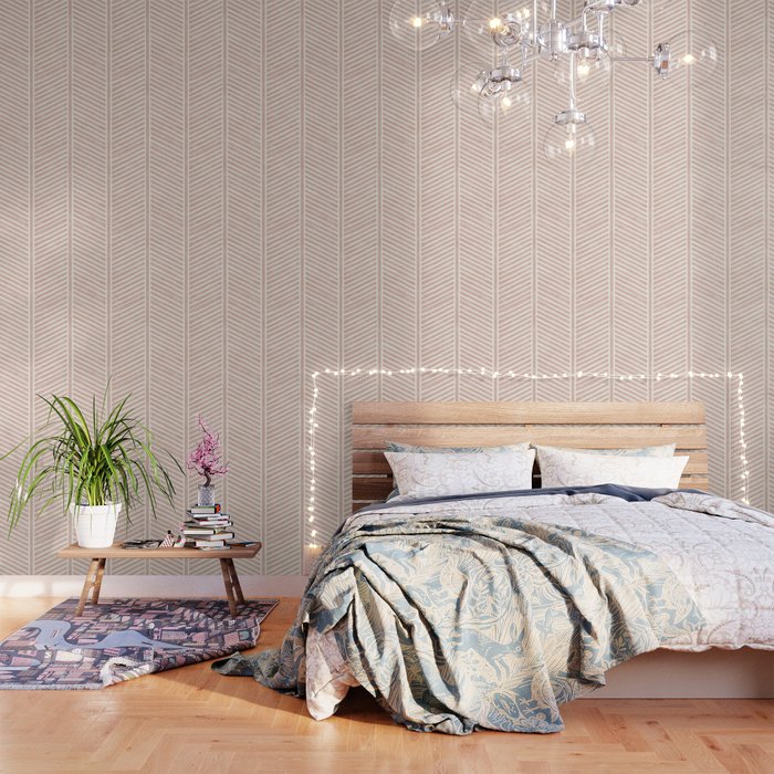 Organic Chevron in Rose Wallpaper Gallery Image 1