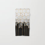 Charcoal Hexagons Hand & Bath Towel Gallery Image 1