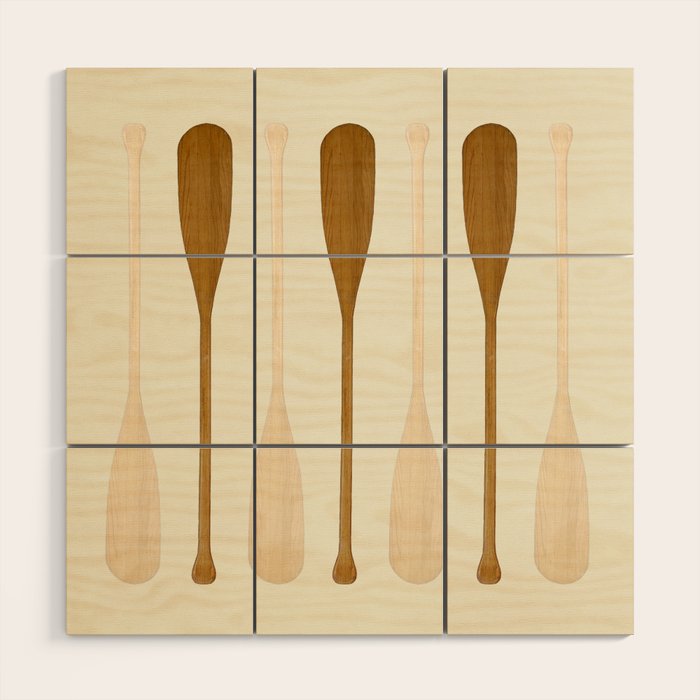 Canoe Paddle Stripes Neutral Wood Wall Art Gallery Image 3