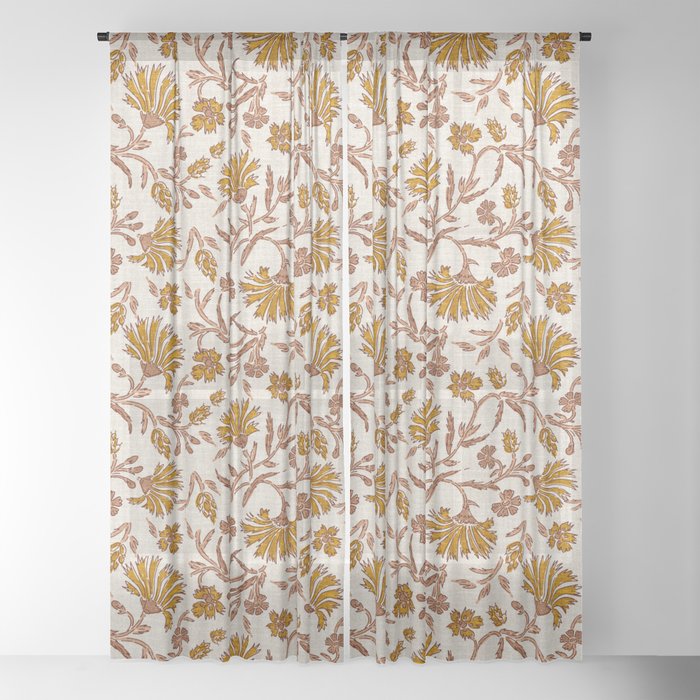 KALAMI FLORAL MUSTARD Window Curtain Gallery Image 18