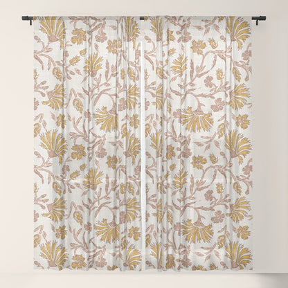 KALAMI FLORAL MUSTARD Window Curtain Gallery Image 21