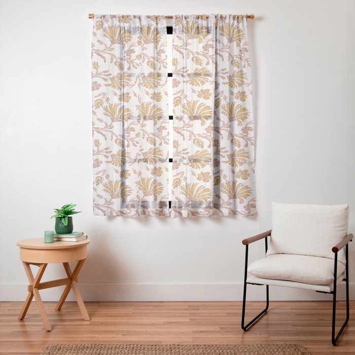 KALAMI FLORAL MUSTARD Window Curtain Gallery Image 23