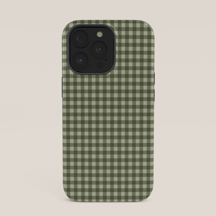 Gingham Plaid Pattern - Natural Green iPhone Case Gallery Image 35