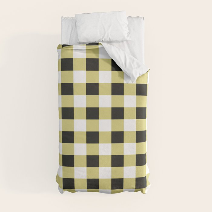Gingham Large Yellow Black White Duvet Cover Gallery Image 4