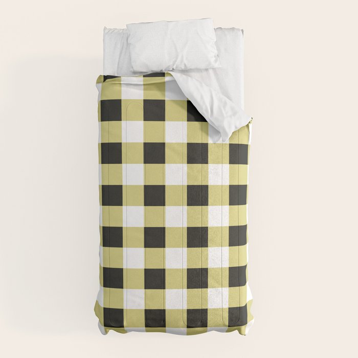 Gingham Large Yellow Black White Comforter Gallery Image 5
