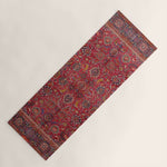 Antique Persian Rug Dark Wine Red Mashad Yoga Mat Gallery Image 1