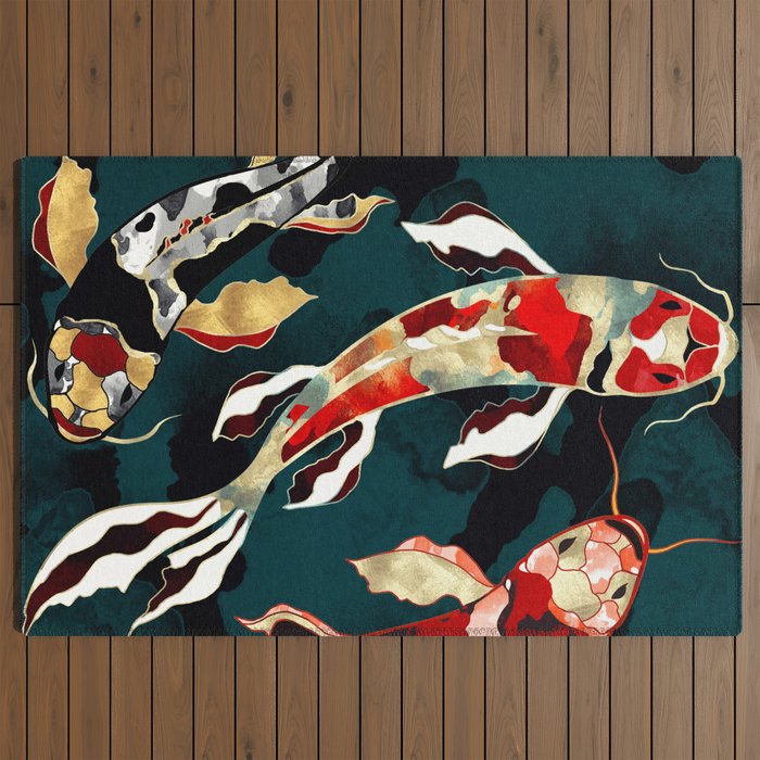 Metallic Koi Outdoor Rug Gallery Image 2