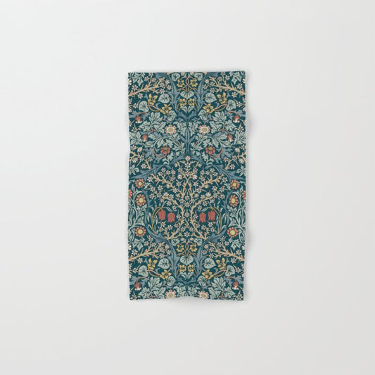 William Morris Vintage Blackthorn Indigo Blue 1892 Bath Towel Gallery Image 1