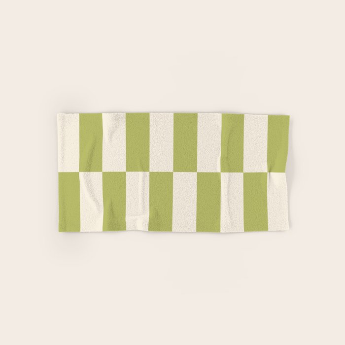 Duo II - Butter and Green Stripes Bath Towel Gallery Image 1