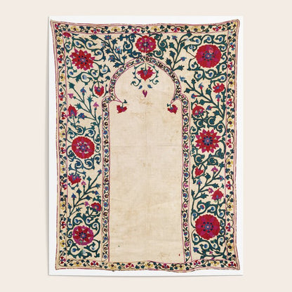 Shakhrisyabz Suzani Joynamoz Uzbekistan Floral Embroidery Print Poster Gallery Image 1