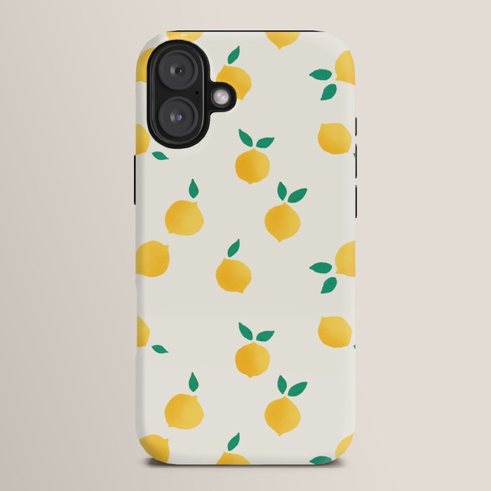 Sunny Mediterranean Lemon Pattern Summer Coastal Vibes iPhone Case Gallery Image 14