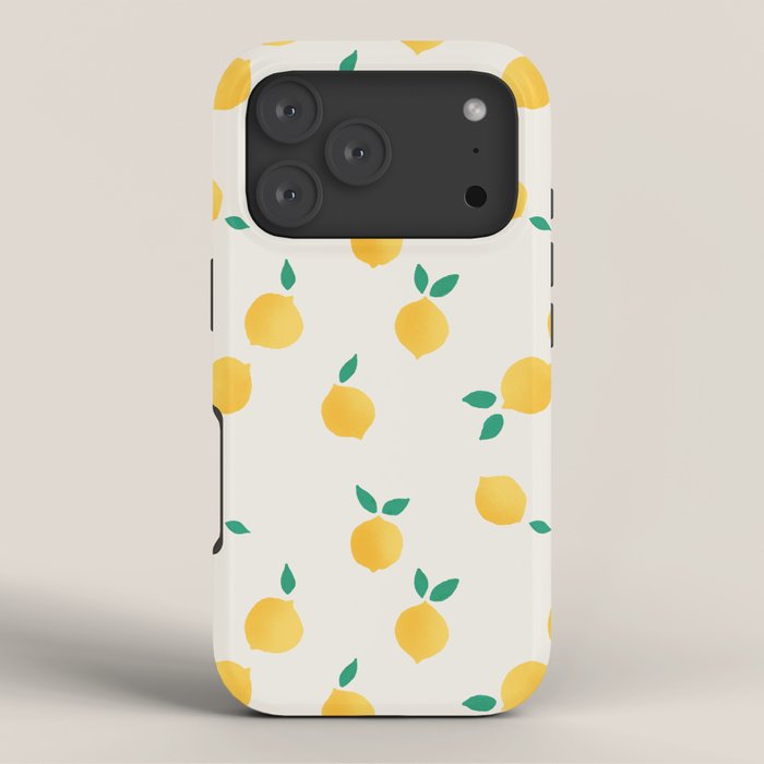 Sunny Mediterranean Lemon Pattern Summer Coastal Vibes iPhone Case Gallery Image 3