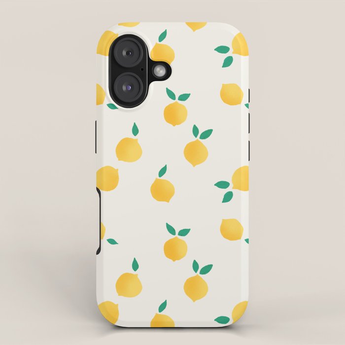 Sunny Mediterranean Lemon Pattern Summer Coastal Vibes iPhone Case Gallery Image 1