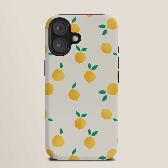 Sunny Mediterranean Lemon Pattern Summer Coastal Vibes iPhone Case Gallery Image 9