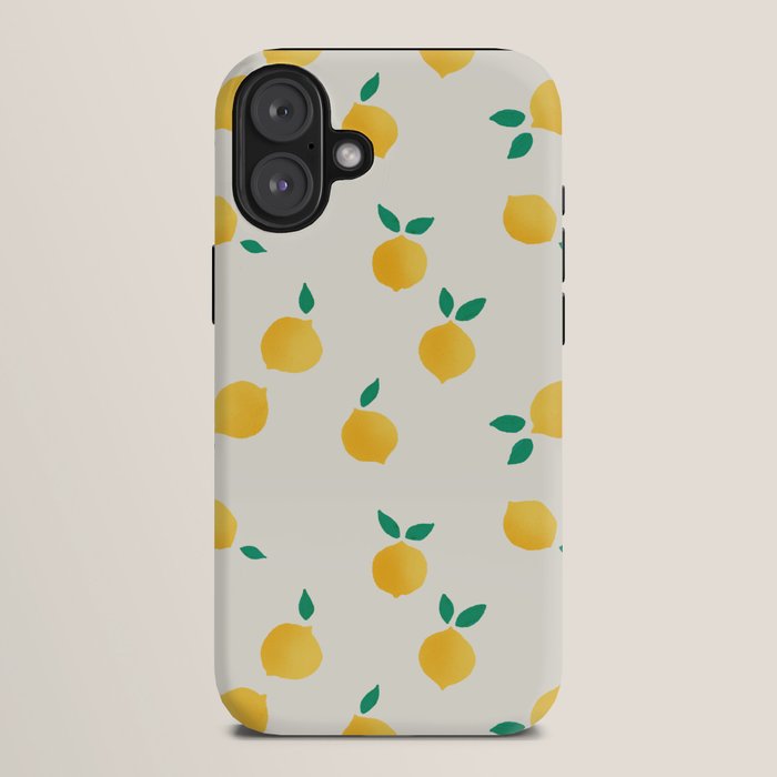 Sunny Mediterranean Lemon Pattern Summer Coastal Vibes iPhone Case Gallery Image 10