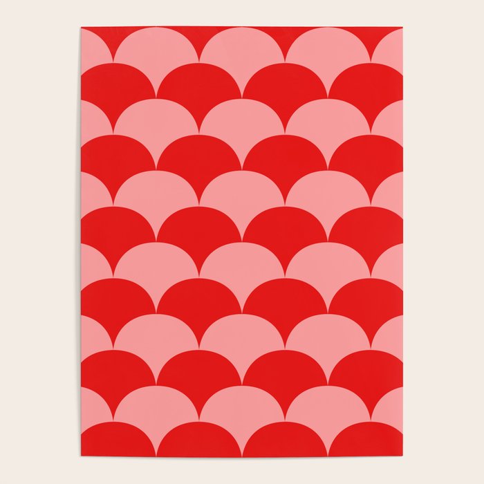 Deco Pattern pink and red Poster Gallery Image 2