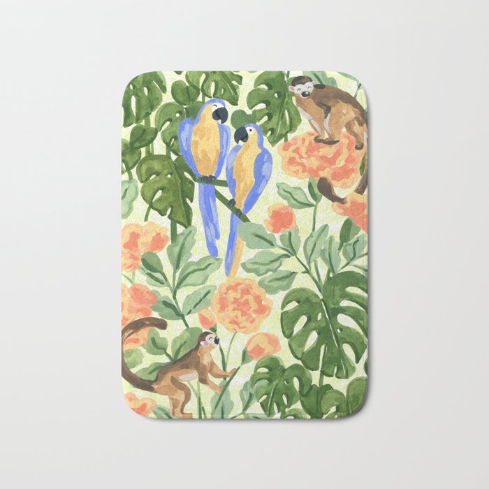 Monkeys and Parrots Bath Mat Gallery Image 1