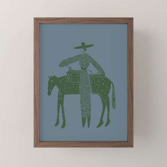 Solo Steady Seamoss â Cowgirl Art with Earthy Tones Mini Art Print Gallery Image 2