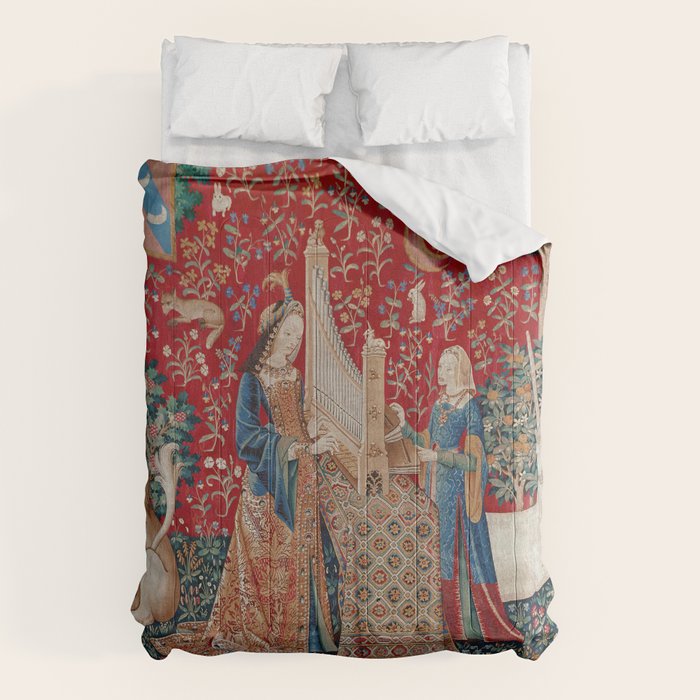 Lady and Unicorn Medieval Tapestry Hearing Comforter Gallery Image 1