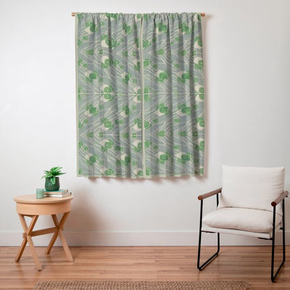 Green Geometric 1915 Hannah Borger Overbeck Window Curtain Gallery Image 3