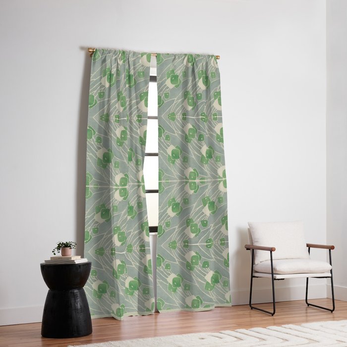 Green Geometric 1915 Hannah Borger Overbeck Window Curtain Gallery Image 6